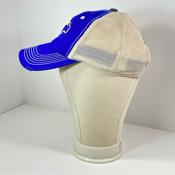 SNAPPLE Truckers Mesh Hat Cap Blue Yellow Distressed Bill Snap Back OSFM. - Picture 3 of 10